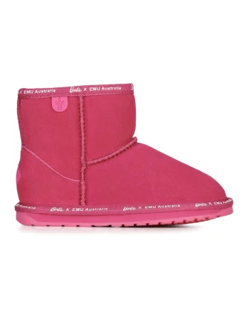 Cizme de piele intoarsa fara inchidere Barbie Wallaby, Roz aprins