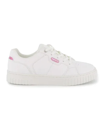 Pantofi sport de piele ecologica cu perforatii, Alb murdar