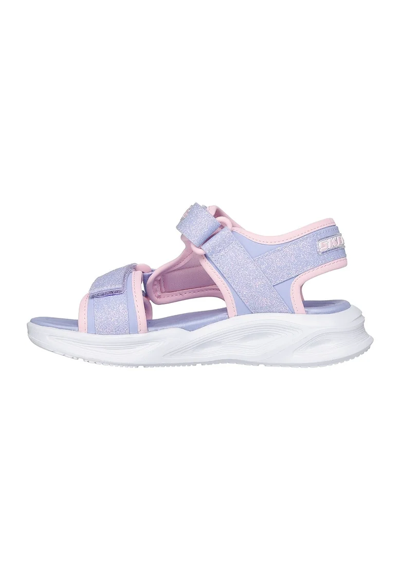Sandale cu inchidere velcro si LED-uri, Albastru lavanda