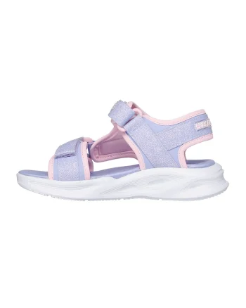 Sandale cu inchidere velcro si LED-uri, Albastru lavanda