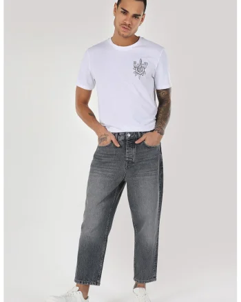 Blugi drepti crop, Gri