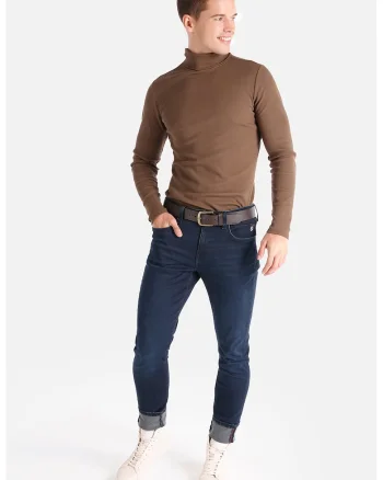 Blugi slim fit cu model uni, Bleumarin