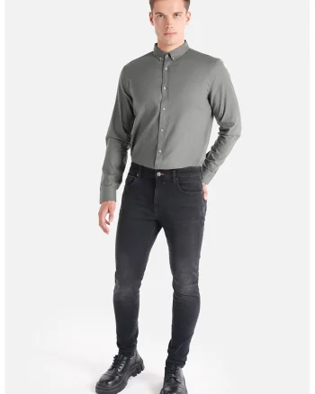 Blugi skinny cu aspect decolorat, Negru stins