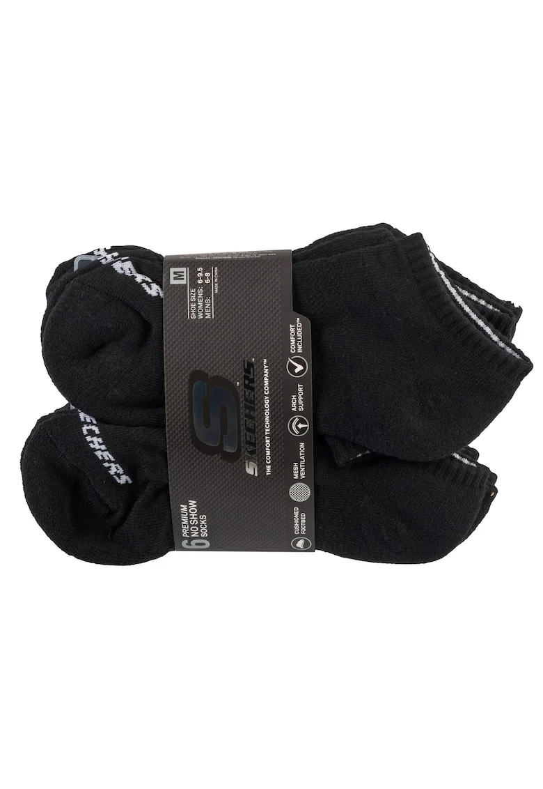 Set sosete Unisex,  6pk Core Lowcut Lg Socks S118209-BLK, Negru, 35-38, 6 buc