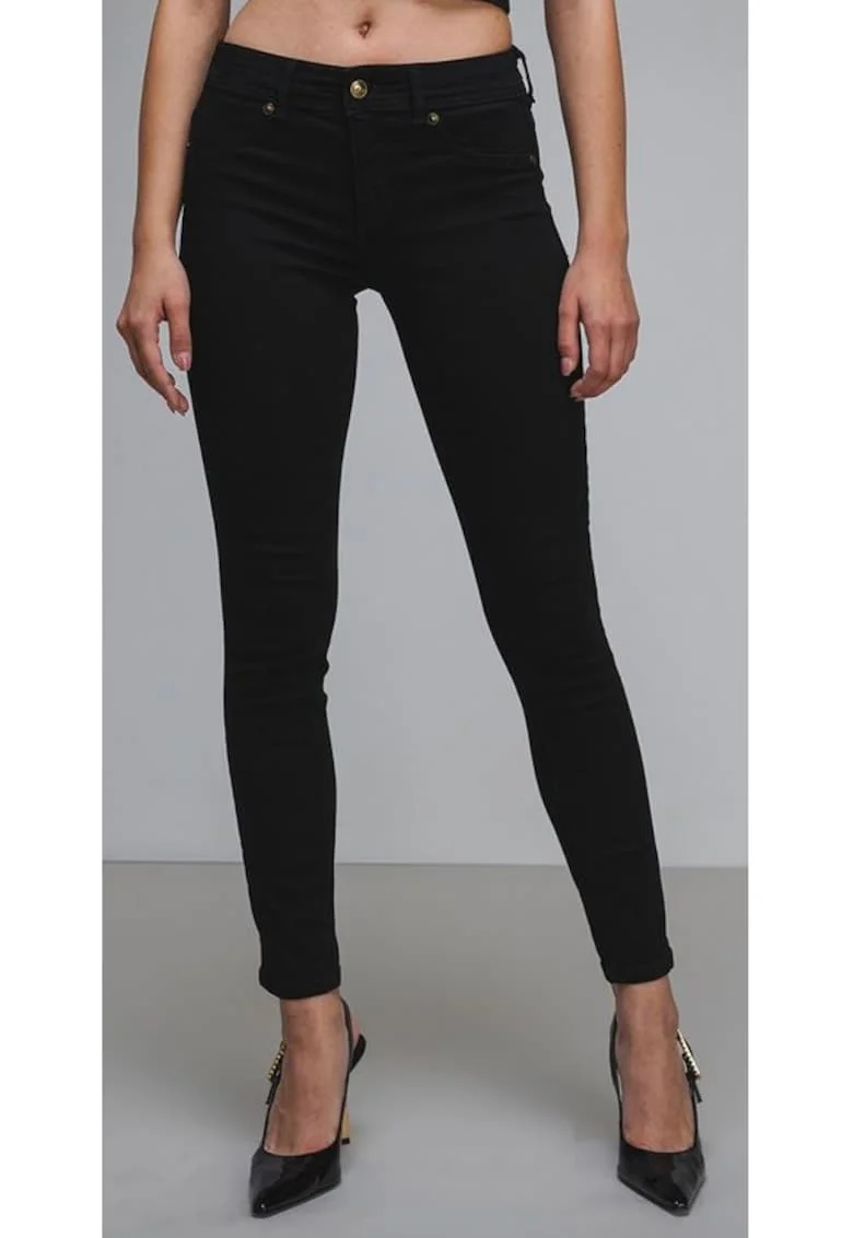 Pantaloni skinny cu talie medie,