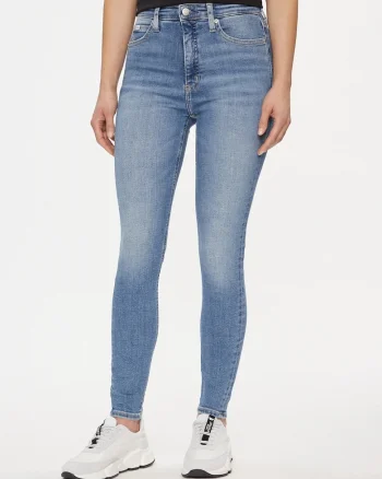 Blugi dama  High Rise Super Skinny, albastru, bumbac/elastan