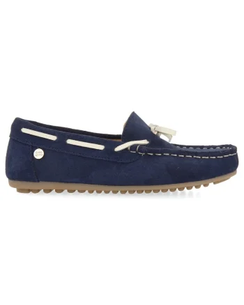 Pantofi boat din piele intoarsa cu detalii contrastante ASBURY 28329, Bleumarin