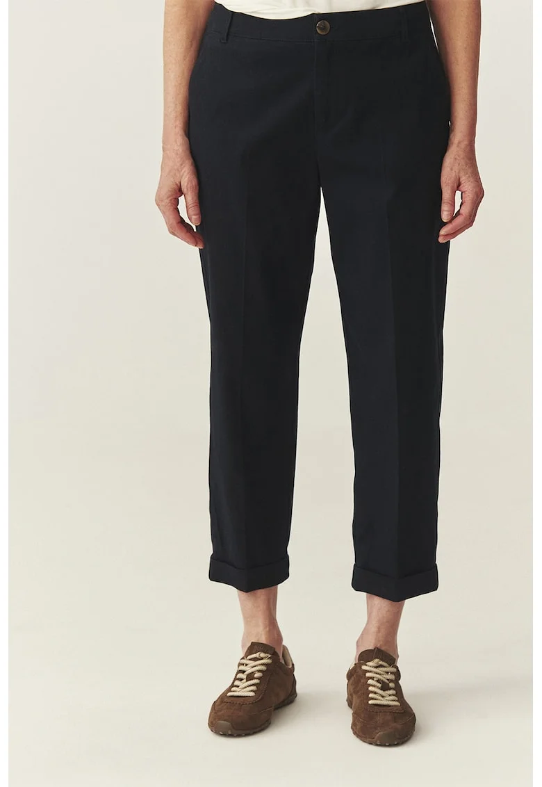 Pantaloni chino cu terminatie rulata, Albastru ultramarin