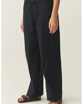 Pantaloni din amestec de in cu croiala ampla, Albastru ultramarin