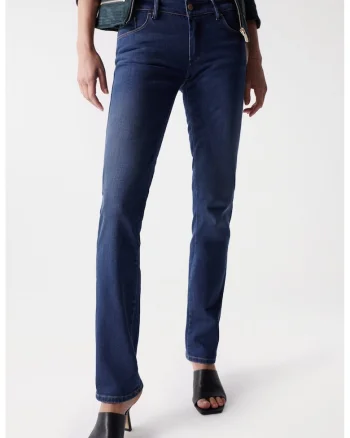 Blugi slim fit cu talie joasa