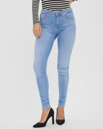 Blugi skinny cu aspect decolorat,