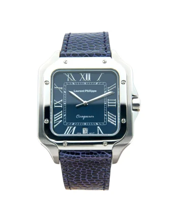 Ceas Conqueror Burmese Blue Mystic Pearl cu finisaj Argintiu, Otel Inoxidabil