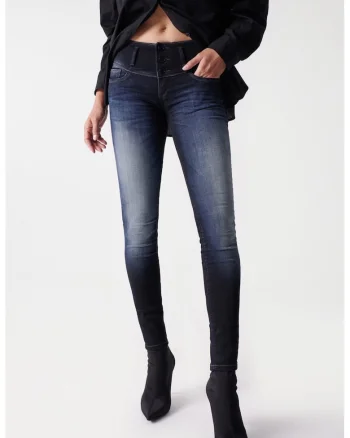 Blugi Mistery Skinny cu aspect prespalat