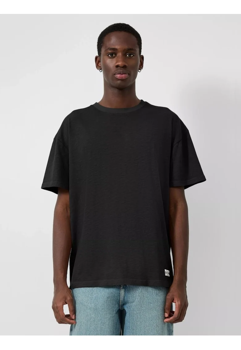 Q/S by s.Oliver Tricou la baza gatului barbati, din jerseu, Relaxed fit, Negru, Negru