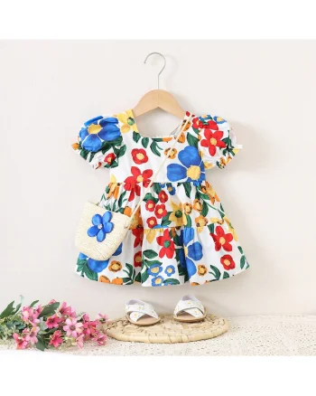 Rochiță cu Poșetă cu Floricele Marta