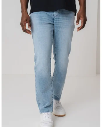 Blugi skinny cu talie medie, Albastru deschis melange