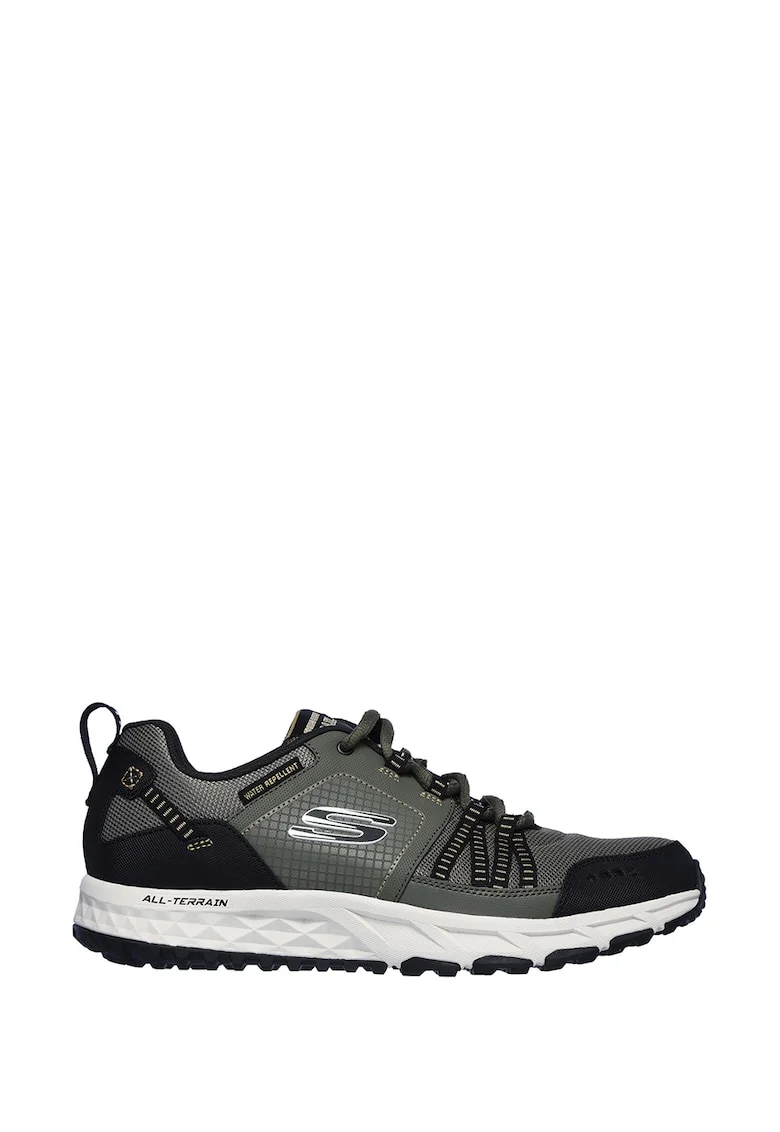 Pantofi sport cu insertii de piele Escape Plan, Maro taupe/Negru21`3, Negru/Maro taupe