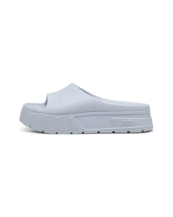 Papuci flatform cu detaliu cu logo in relief Mayze Stack, Albastru glaciar