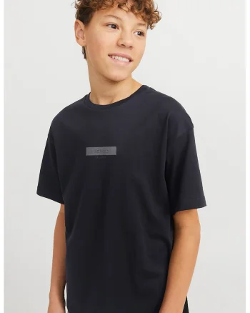 Tricou de bumbac cu text, Gri/Negru stins