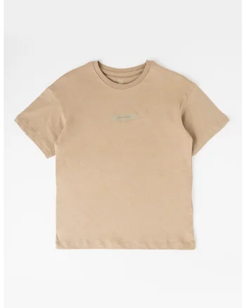 Tricou de bumbac cu text, Kaki