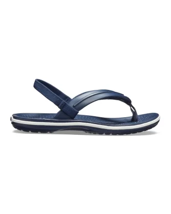 Papuci flip-flop cu bareta slingback si logo, Alb/Albastru inchis