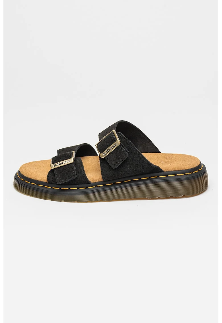 Papuci unisex de piele intoarsa cu catarama Josef, Galben