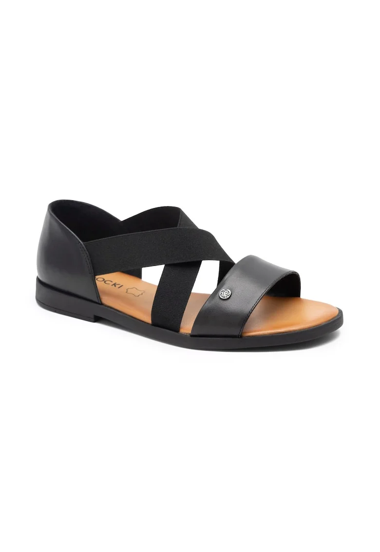Sandale dama,  394945, Piele naturala, Negru