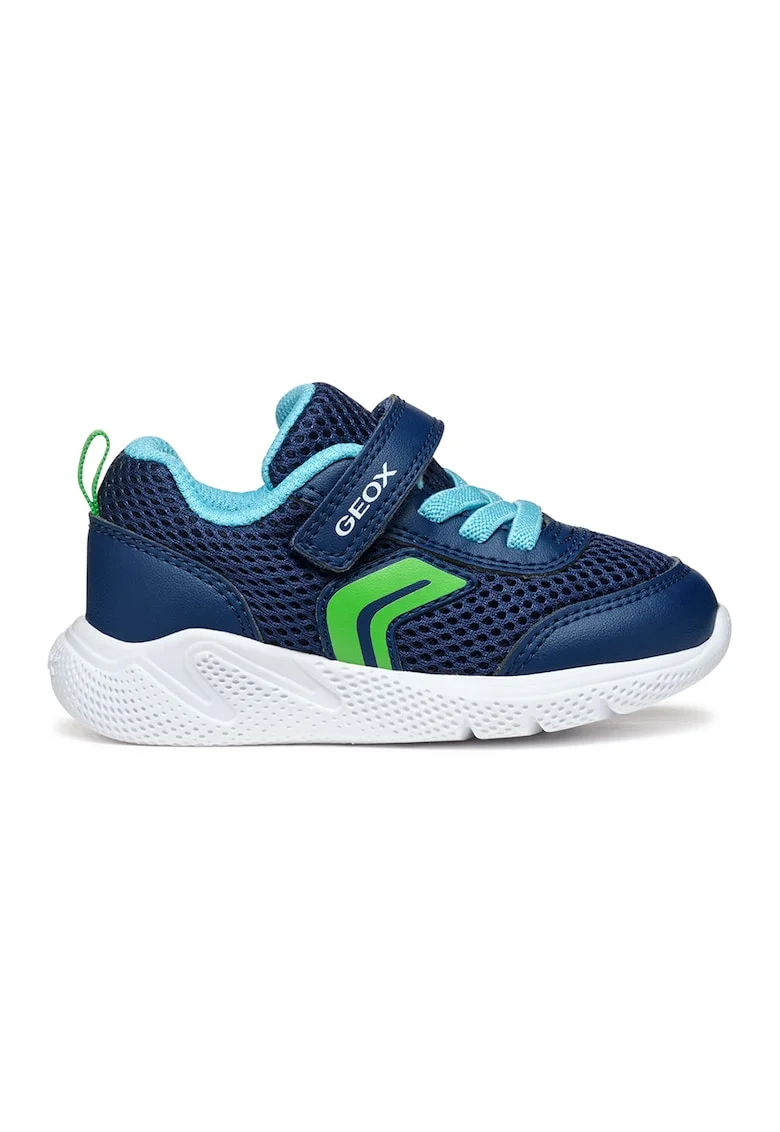 Pantofi sport Sprintye din plasa si insertii din piele ecologica, Verde lime/Bleumarin
