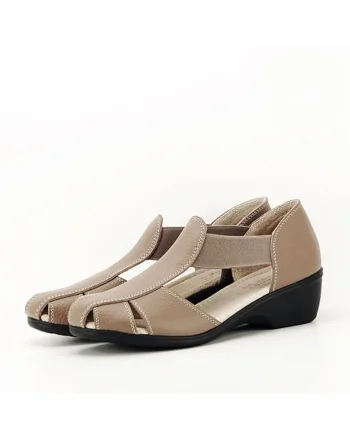 Sandale maro deschis din piele naturala Calypso 127 5582, Maro