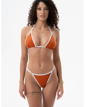 Costum de baie cu logo - 2 Piese, Portocaliu stins