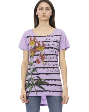 Tricou cu terminatie asimetrica, Lila