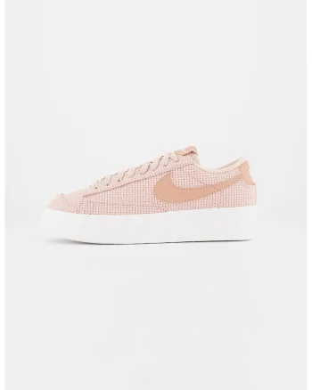 Pantofi sport texturati de piele cu garnituri de piele Blazer Low Platform, Roz prafuit