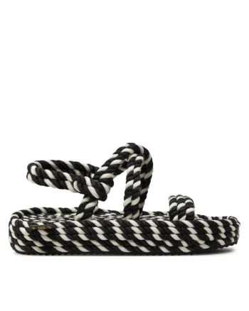 Sandale dama,  30407643537, Piele ecologica, Negru