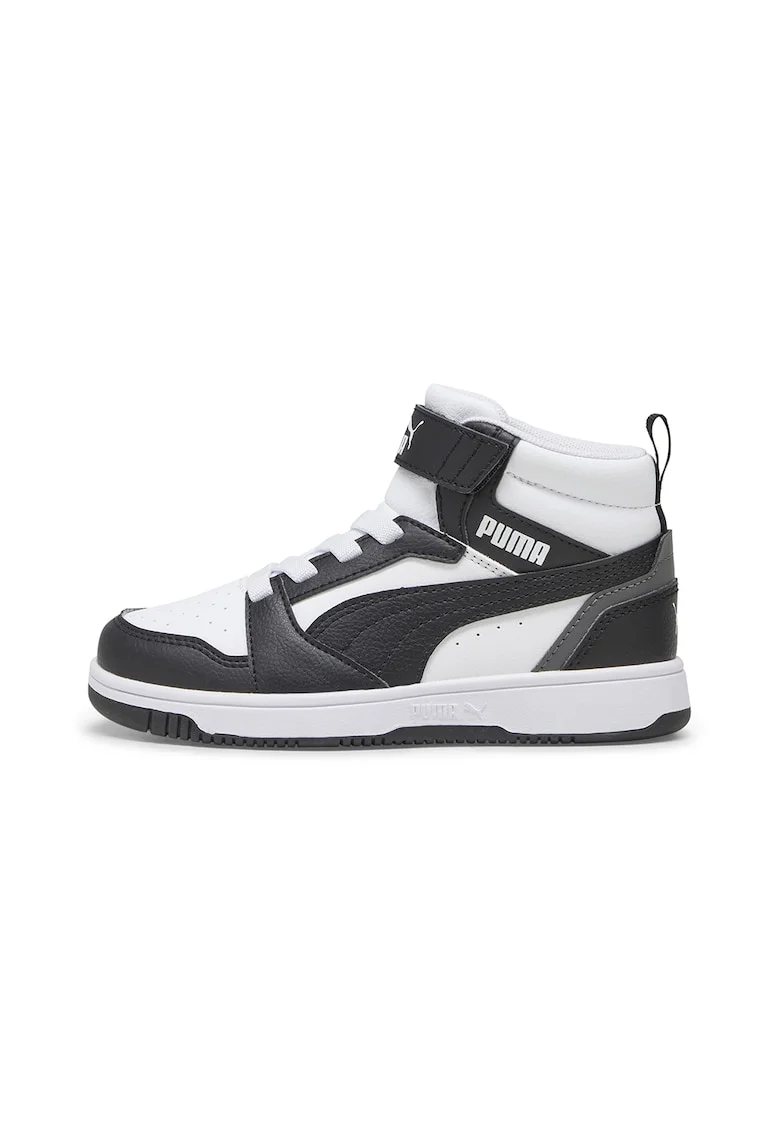 Pantofi sport mid-cut cu velcro Rebound V6, Alb/Negru