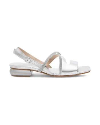 Sandale dama,  590559, Piele naturala, Argintiu,