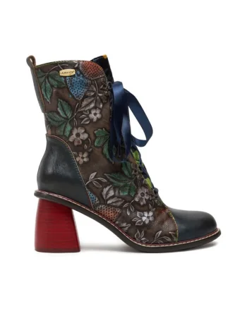 Botine dama,  304356, Piele naturala, Albastru,