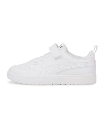 Pantofi sport de piele ecologica cu inchidere velcro Rickie AC+, Alb optic