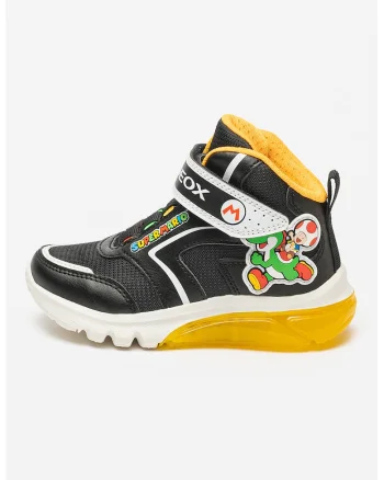 Pantofi sport mid-high cu velcro Ciberdron, Negru/Galben sofran/Alb optic