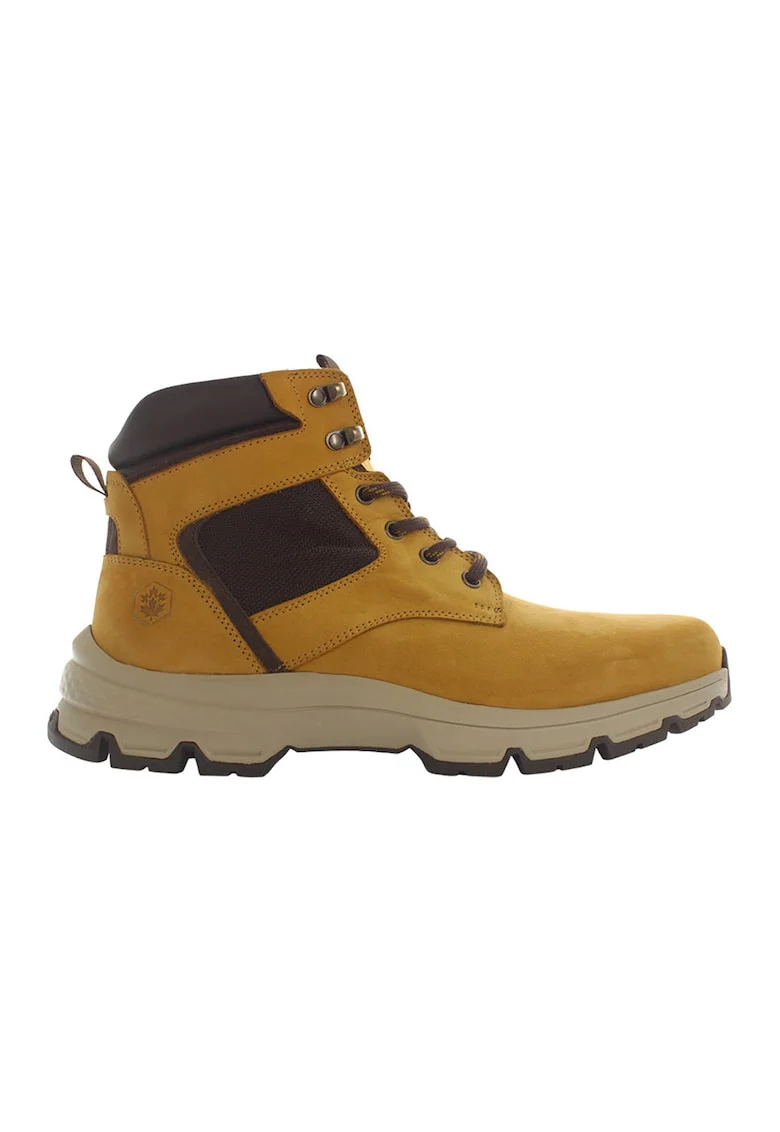 Ghete de piele si piele ecologica, Maro inchis/Galben mustar