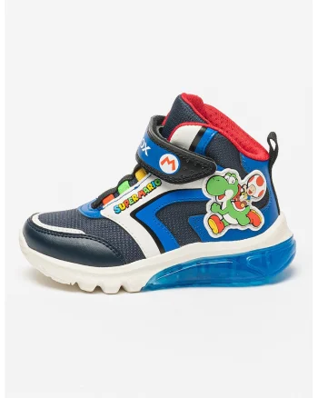 Pantofi sport mid-high cu velcro Ciberdron, Albastru royal/Alb optic/Bleumarin