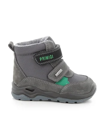Ghete de piele intoarsa cu benzi velcro, Gri inchis