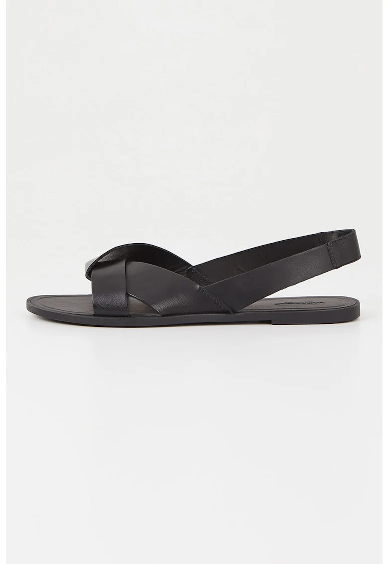 Sandale slingback de piele, Negru