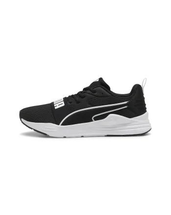 Pantofi sport din material textil cu logo Wired Run Pure, Alb/Negru