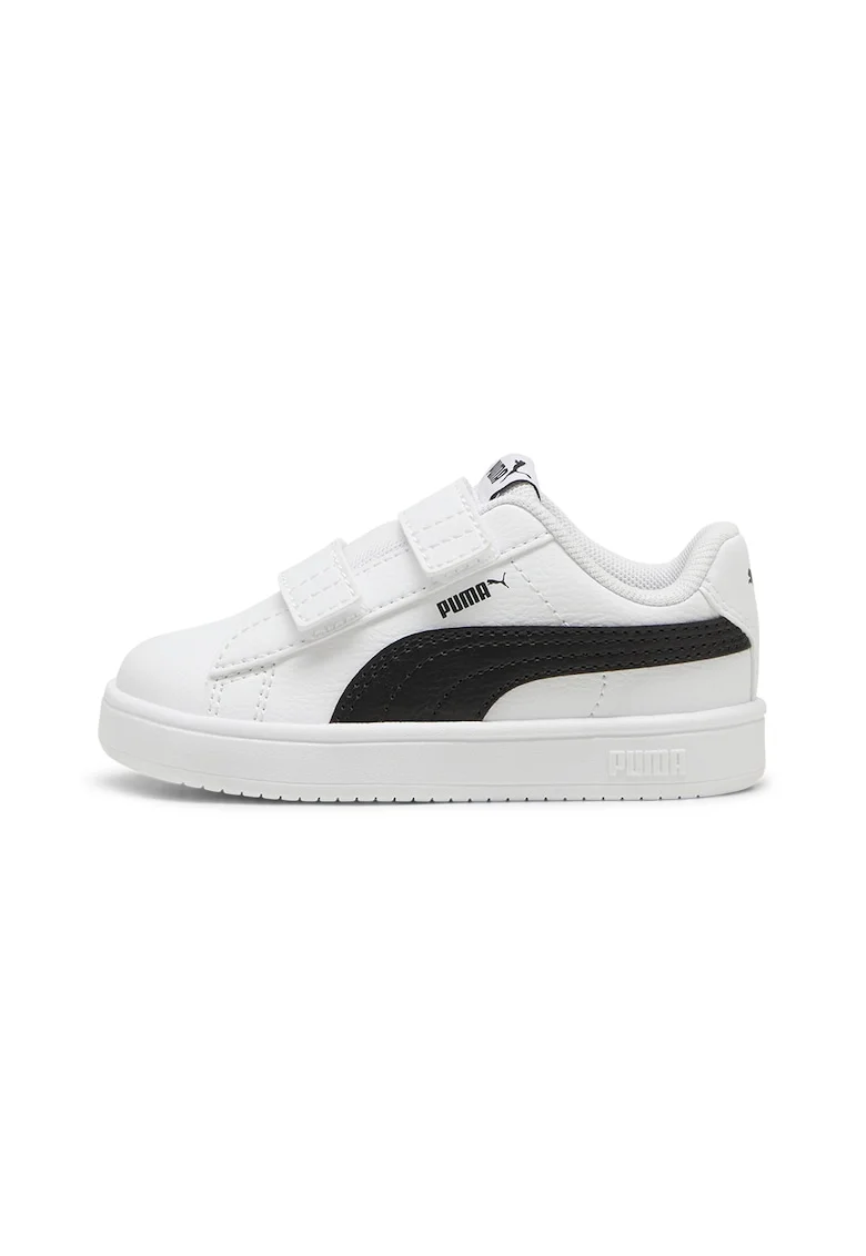 Pantofi sport Rickie de piele ecologica cu velcro, Negru/Alb optic