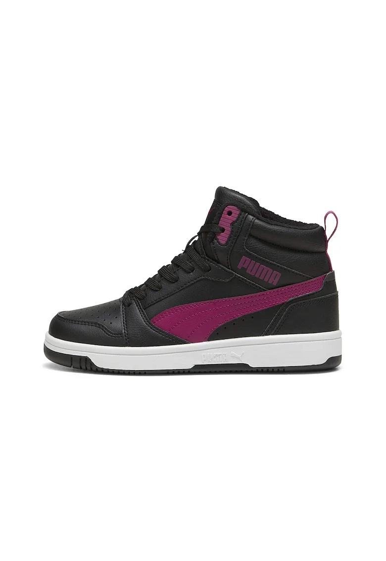 Pantofi sport mid-high de piele ecologica Rebound, Negru/Fucsia
