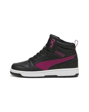 Pantofi sport mid-high de piele ecologica Rebound, Negru/Fucsia