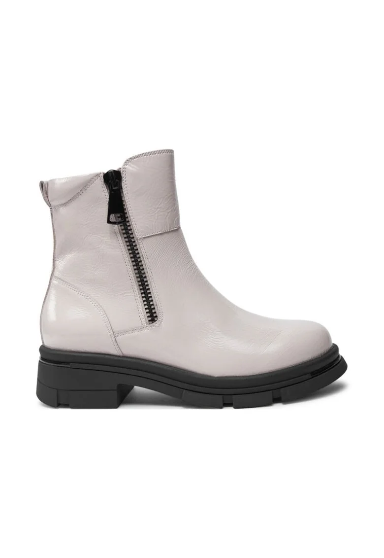 Botine 9-25427-43 Alb,  Piele lacuita
