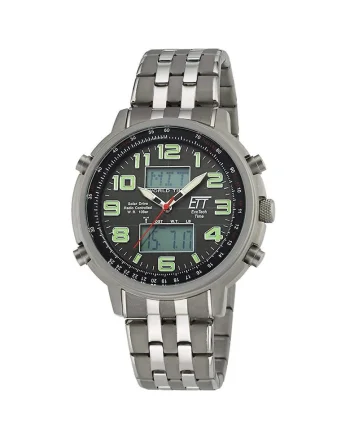 Ceas barbatesc ETT EGS-11302-22M Solar Drive Radiocontrolat Hunter II Chrono 48mm, 10ATM, Gri