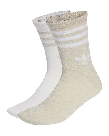 Set de sosete lungi unisex cu insertii stralucitoare - 2 perechi, Bej/Alb murdar