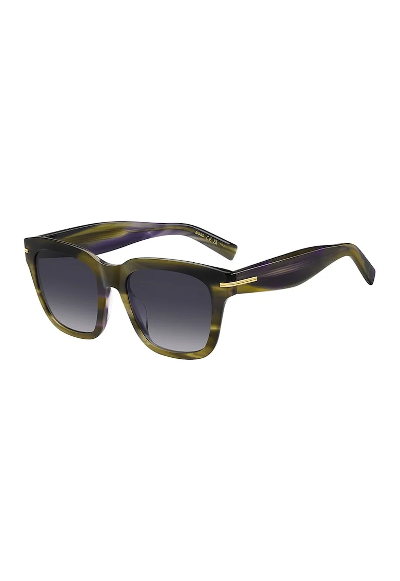 Ochelari de soare patrati cu lentile in degrade, Violet/Verde inchis